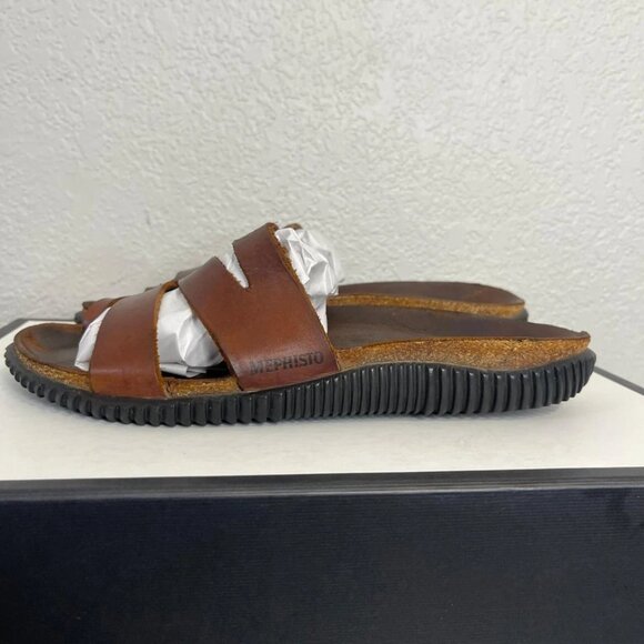 Mephisto Sandals Brown Leather Thong Toe Loop Slip On Women's Size 41 EU/11 US - Picture 4 of 11
